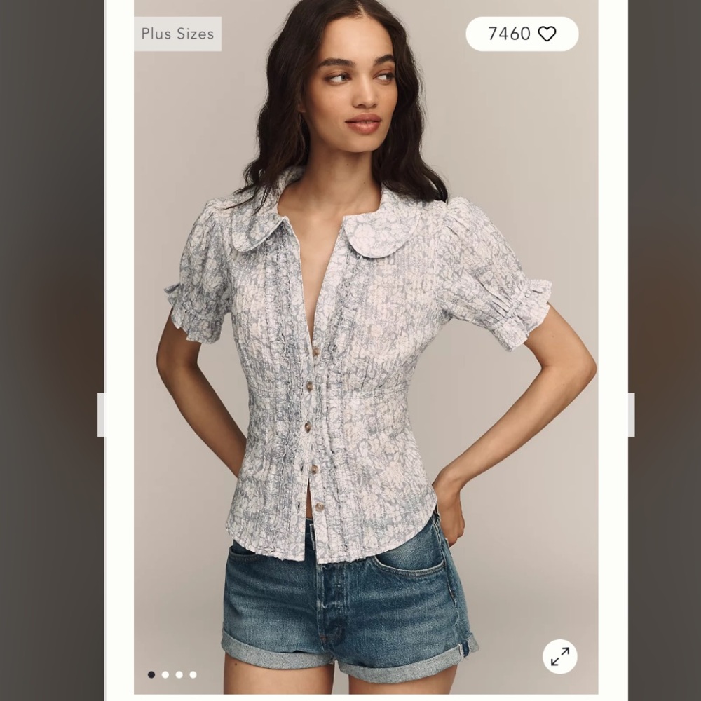 Keira Waisted Tuxedo-Front Blouse by Pilcro